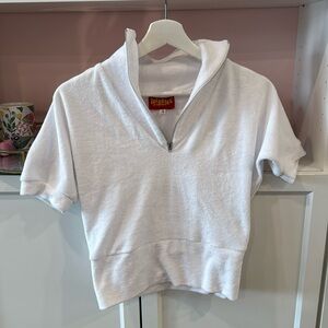 Women’s White Half-Zip Shirt